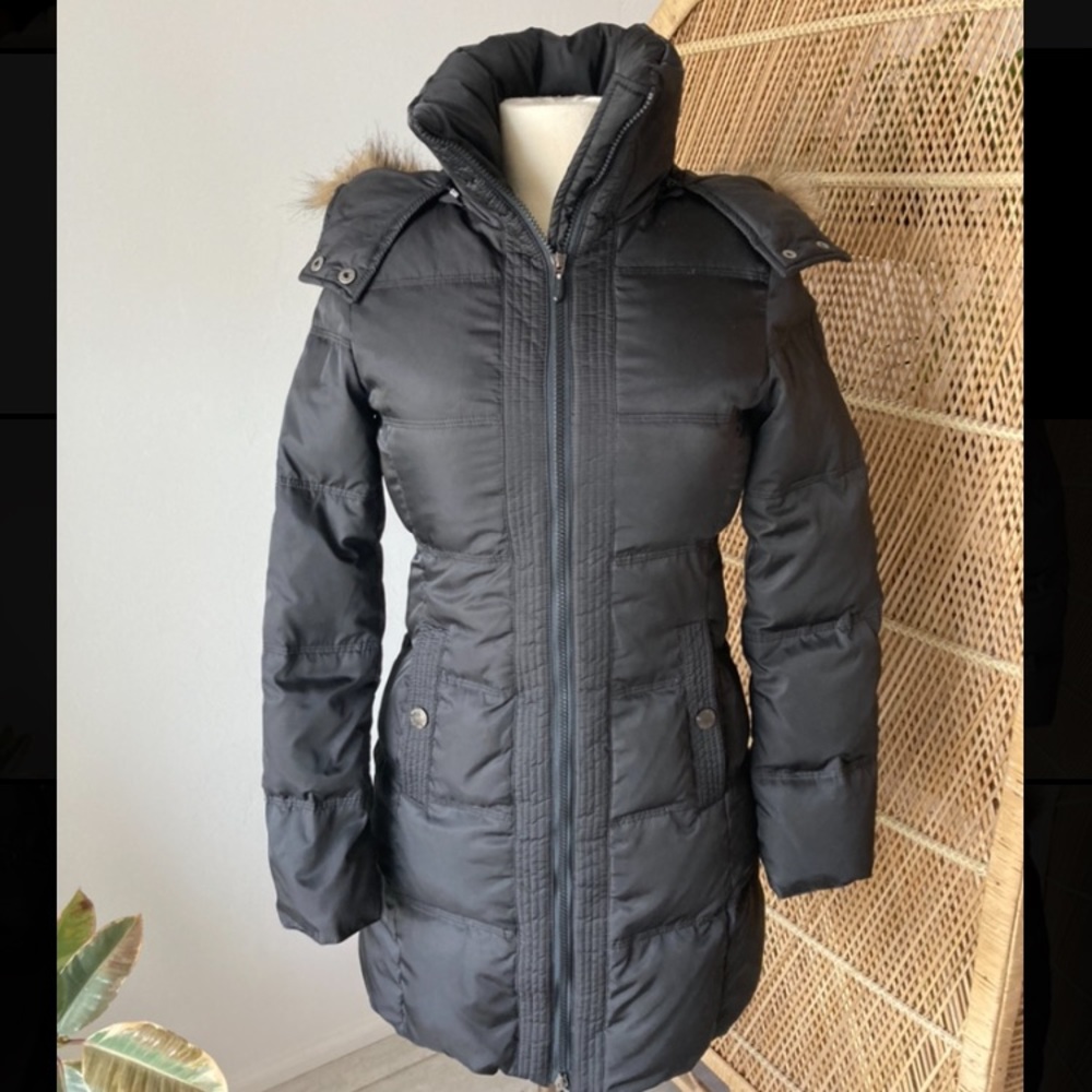 Kenneth Cole Faux-Fur-Trim Hooded Puffer Coat